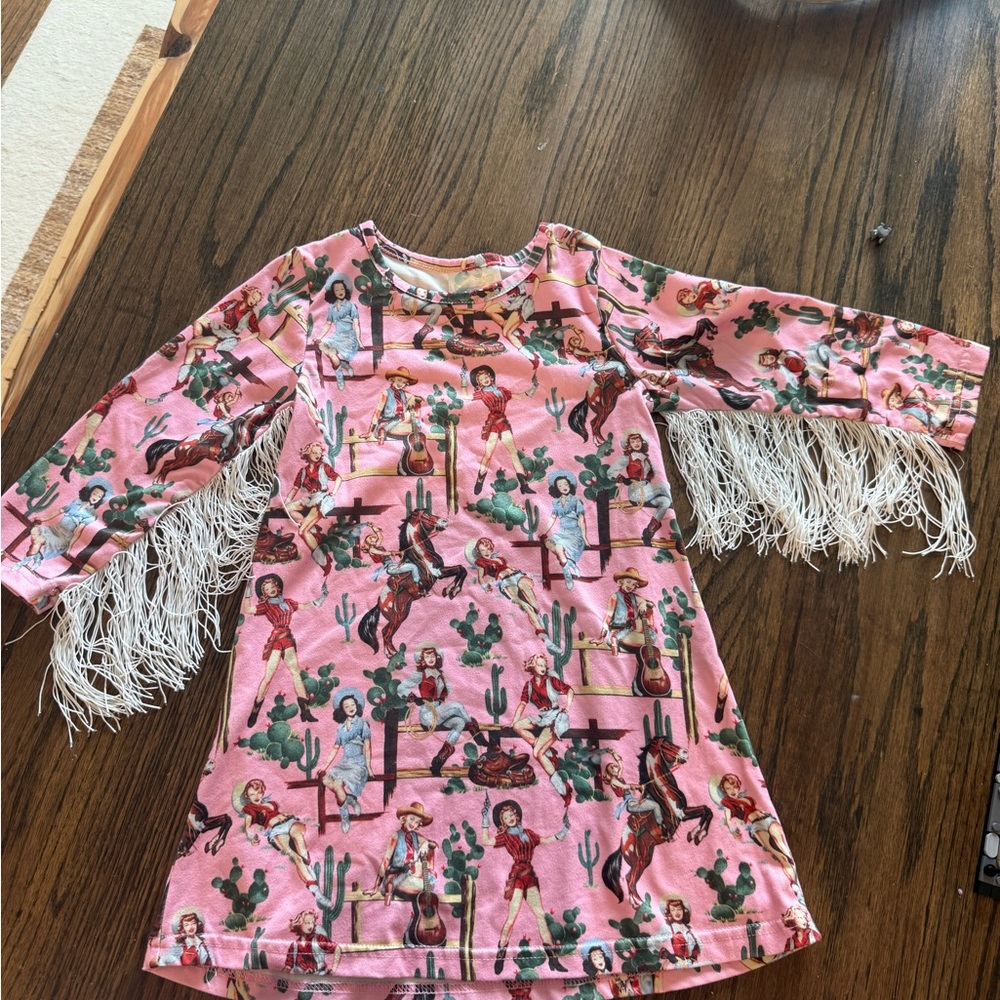 Pink Fringe Cowgirl Dress